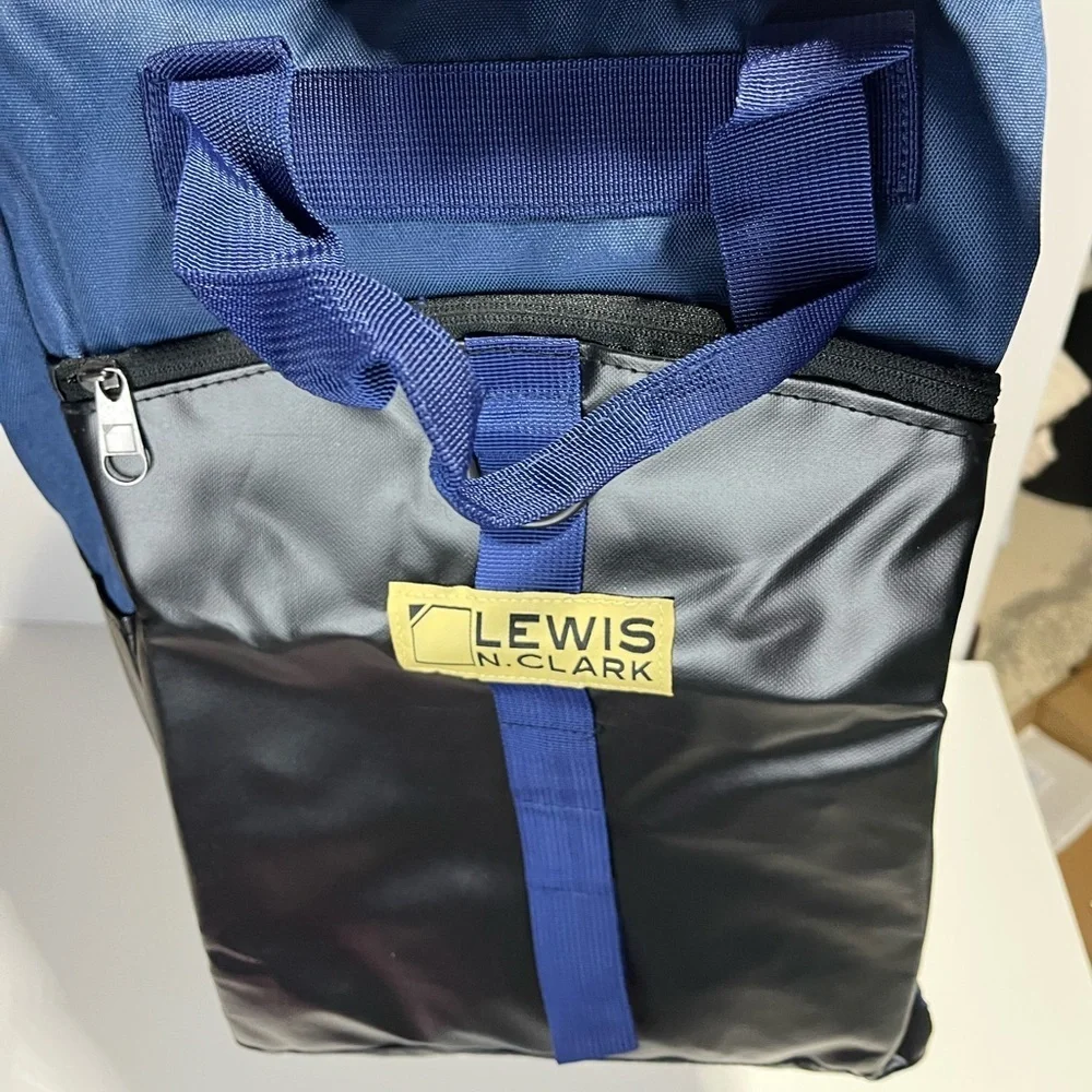 NEW Locking Gear Bag Black and Blue Lewis N Clark 18 inch size